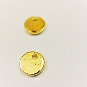 2 Pc Vermeil, 18k Gold Over 925 Sterling Silver Small Blank Disc, SHINY ...