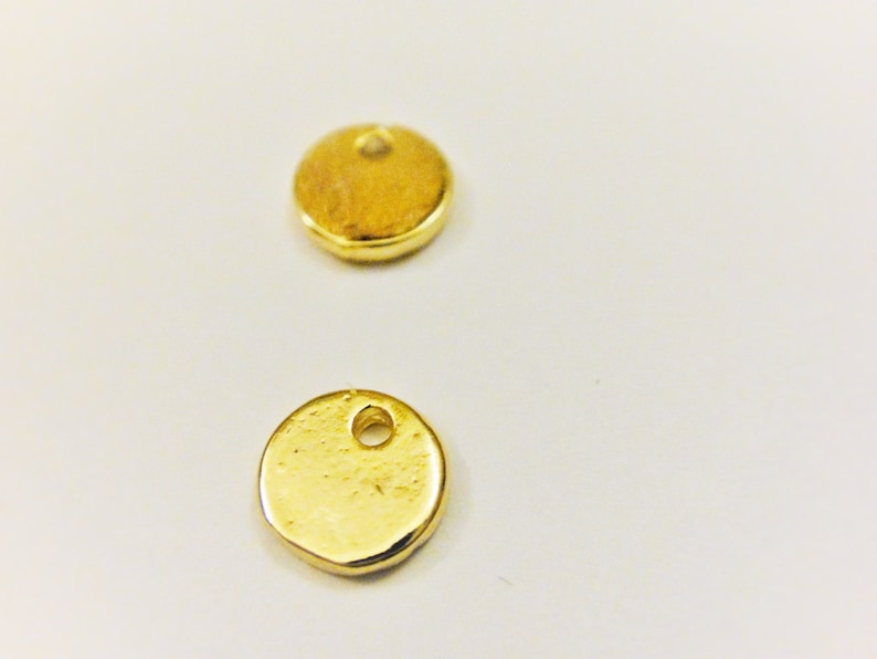2 Pc Vermeil, 18k Gold Over 925 Sterling Silver Small Blank Disc, SHINY ...