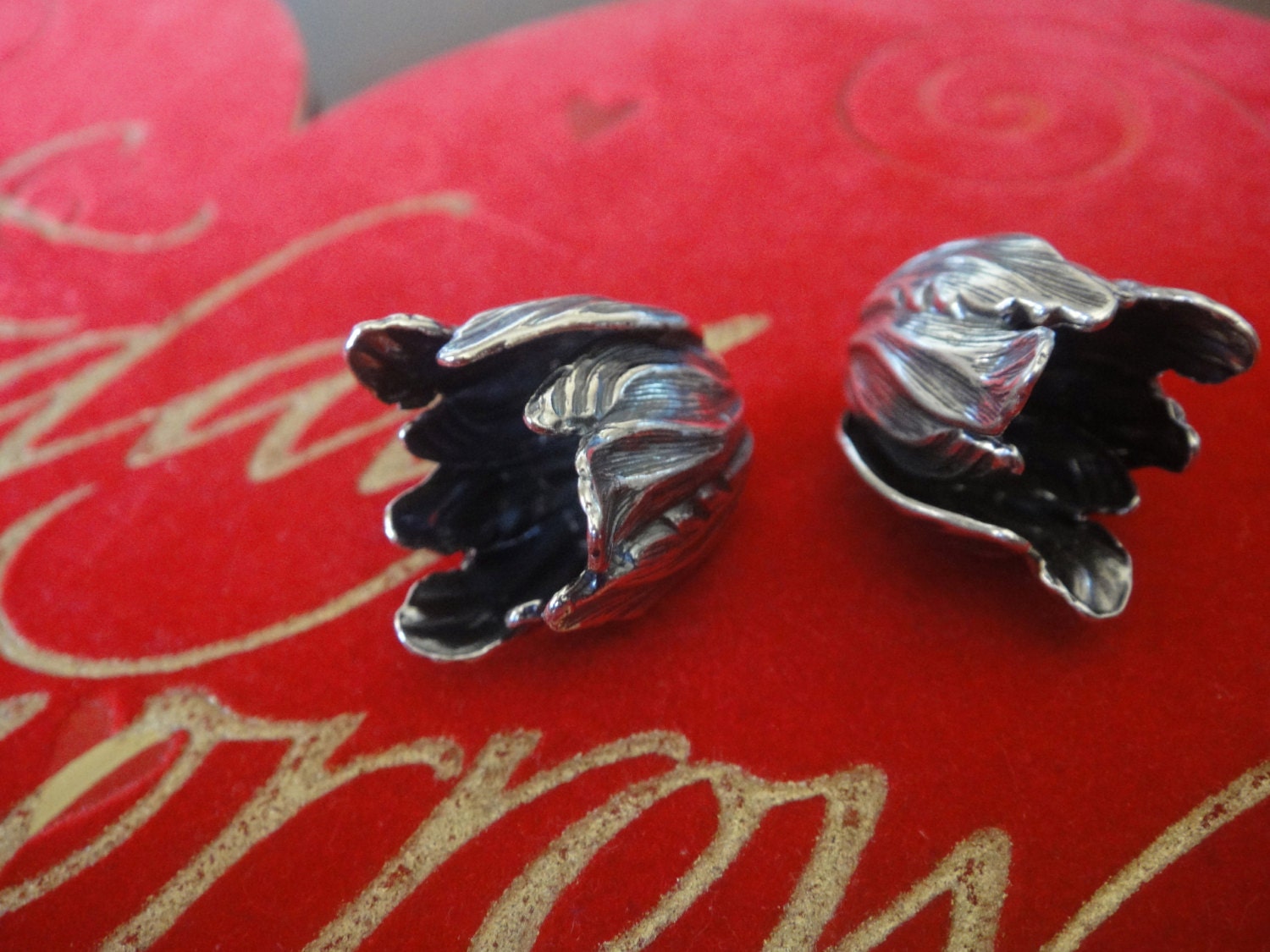 925 oxidized sterling silver bead cap 1 pc., silver tulip bead cap,…