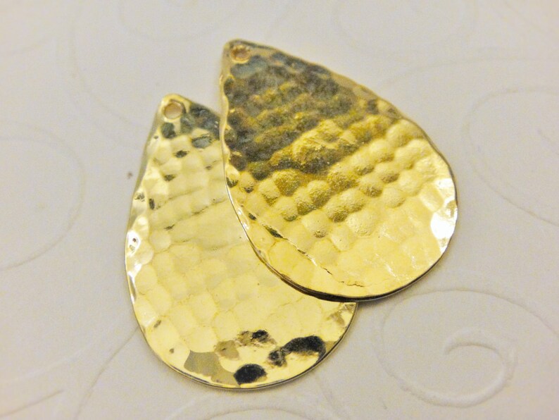 2 pc Vermeil 18k gold over 925 sterling silver hammered | Etsy