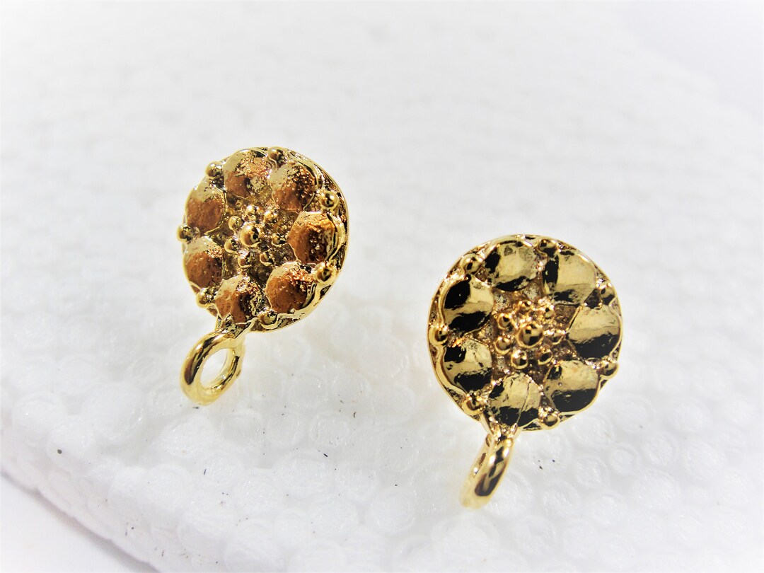 2 Pc. Vermeil, 18k Gold Over 925 Sterling Silver Flower Stud Earrings ...
