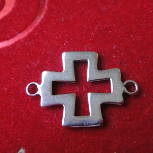 925 sterling silver sideways cross charm, connector, Silver cross connector, silver sideways cross, silver cross, cross, silver cross charm