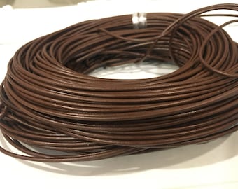 Braun griechische Lederschnur 2 mm, braune Lederschnur, 2 mm griechische braune Lederschnur, Lederschnur, braune Lederschnur, 2 mm braune Lederschnur