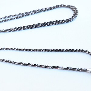 925 Silver Twisted Serpentin Chain 2 Tone (Gunmetal / Silver) 1,8 mm 30 tum, 30 tums finish tvåfärgad twisted chain gunmetal silver bild 4