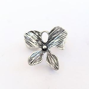925 sterling silver orchid charm, Silver orchid charm pendant, connector , sterling silver orchid charm, silver orchid charm, orchid flower
