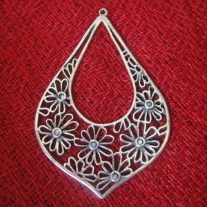 2 pc.925 sterling silver oxidized  earring finding , earrings, silver teardrop earrings, silver teardrop, silver filigree teardrop earrings