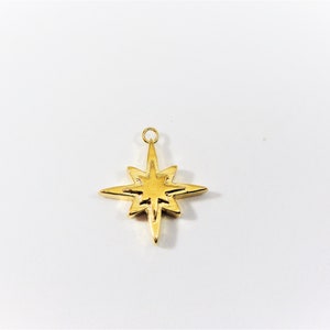 Vermeil, 18k gold over 925 sterling silver star charm, shiny gold star, gold star, vermeil star, star, twinkle star, little gold star,