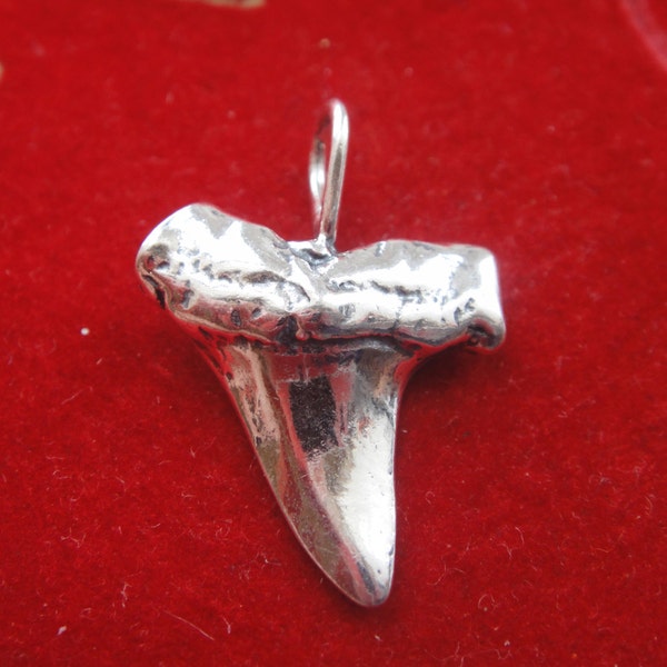 Dent de requin oxydée en argent sterling 925, dent de requin en argent, dent de requin, charme de dent de requin en argent, vie marine, dent de requin, charme de requin