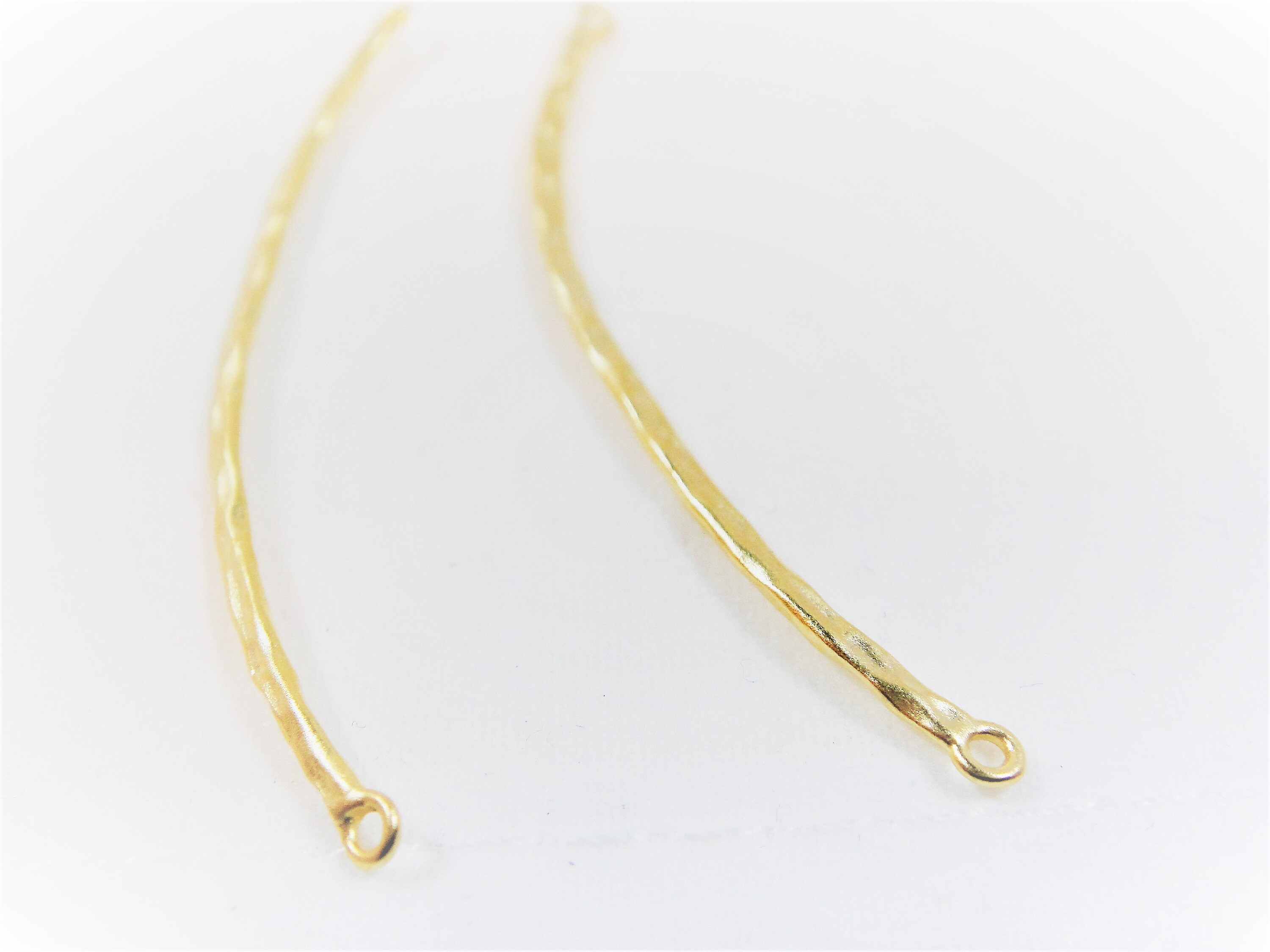 2 Pc. Vermeil 18K Gold Over 925 Sterling Silver Skinny Curved - Etsy