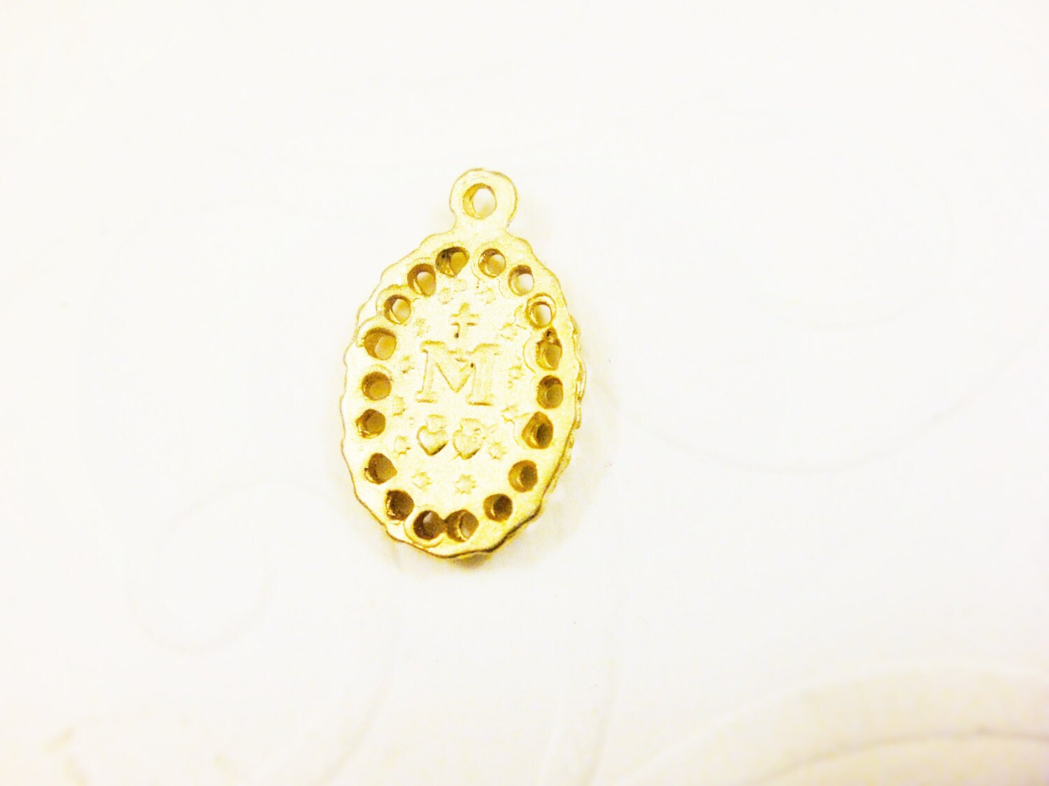 Vermeil, 18k Gold Over 925 Sterling Silver Small Virgin Mary Charm ...