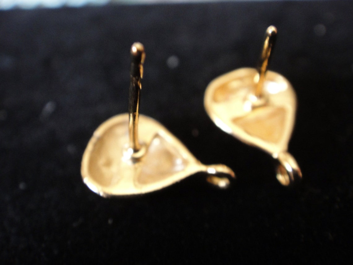 2 Pc Vermeil, 18k Gold Over 925 Sterling Silver Hammered Heart Post ...