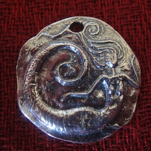 925 sterling silver oxidized mermaid charm pendant, large silver mermaid coin charm, silver mermaid, sea life, mermaid coin pendant, mermaid