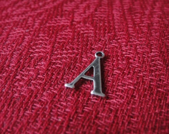 925 sterling silver oxidized letter initial A to Z available, silver initial charms, initial, sterling silver initial, personalized initial