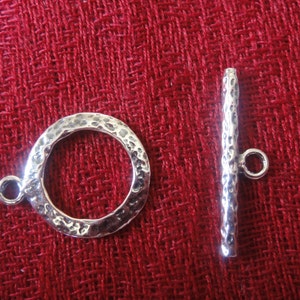 925 sterling silver oxidized hammered clasp finding, toggle clasp, silver toggle clasp, toggle and bar clasp, sterling silver clasp finding