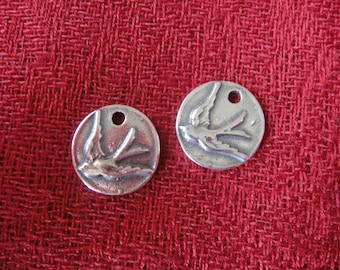 Colgante de gorrión golondrina oxidado de plata de ley 925, plata de ley, PÁJARO VOLADOR, 1 pieza, macizo, pesado