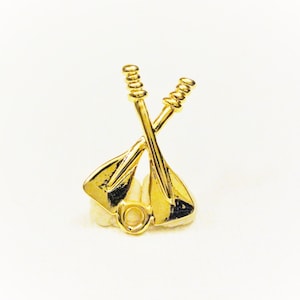 Vermeil, 18k gold over 925 sterling silver boat oars charm, shiny gold boat oars, vermeil boat oars, boat oar, vermeil boat oars charm, oars