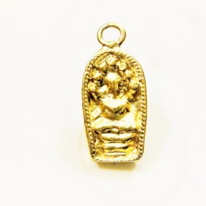 Vermeil, 18k gold over 925 Sterling Silver BUDDHA , Beautiful Spiritual Holy Meditation Finding, Pendant 1pc., matte vermeil buddha, buddha