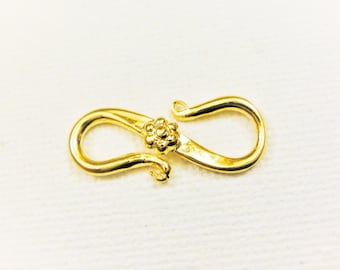 Vermeil, fermoir crochet en or 18 carats sur argent sterling 925, fermoir crochet en or brillant, fermoir crochet en vermeil, fermoir crochet en or, fermoir crochet, fermoir