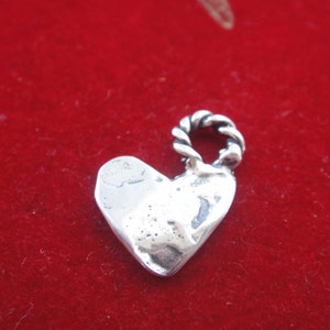 925 sterling silver oxidized heart, silver heart, heart, sterling silver heart with star, silver star, silver heart and star, heart star image 2