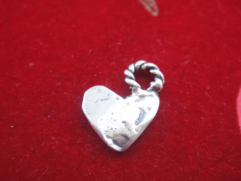 925 sterling silver oxidized heart, silver heart, heart, sterling silver heart with star, silver star, silver heart and star, heart star image 2