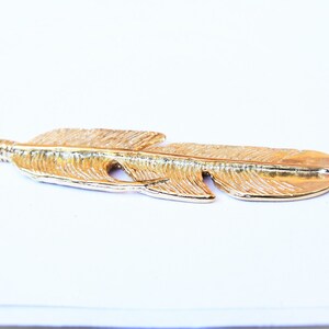 Vermeil, 18k Gold Over 925 Sterling Silver Large Feather Charm or ...
