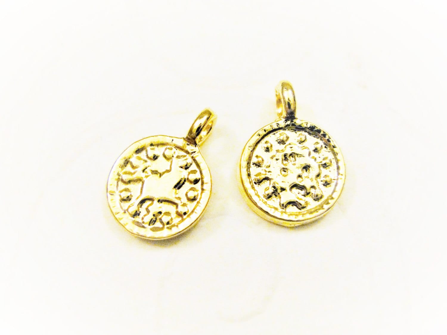 2 Pc. Vermeil 18k Gold Over 925 Sterling Silver Round Circle - Etsy