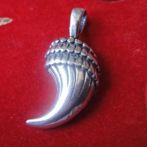 925 Sterling Silver oxidized Horn Tusk Pendant, Large silver horn, horn pendant, silver horn, horn, sterling silver large horn, chili pepper
