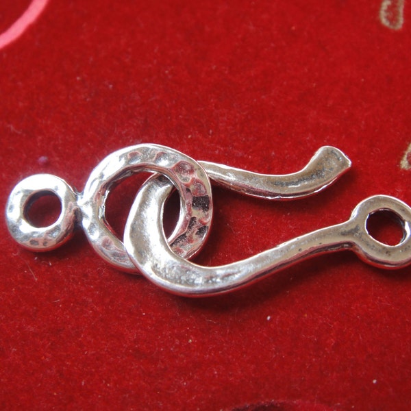 925sterling silver oxidized hook clasp hook clasp, silver hook clasp, silver clasp, sterling silver hook and eye clasp, silver clasp finding