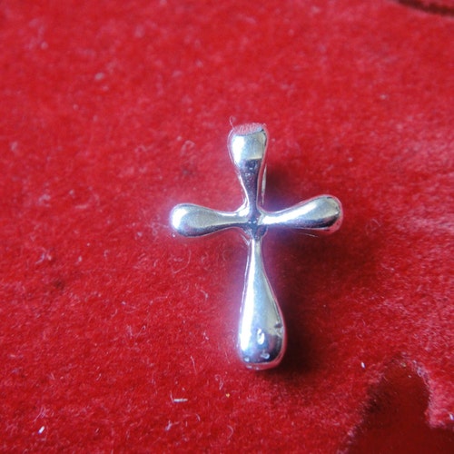 Small Intricate Detailed Designer Sterling Silver Cross Charm Etsy