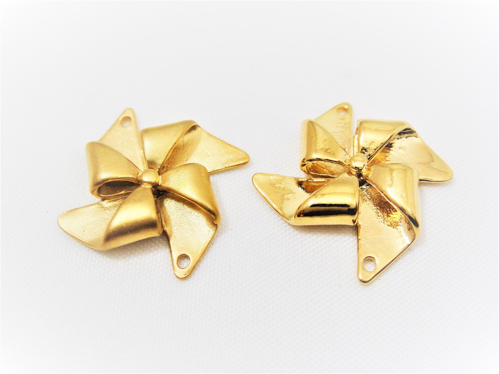 Vermeil, 18k Gold Over 925 Sterling Silver Pinwheel Connector Charm ...