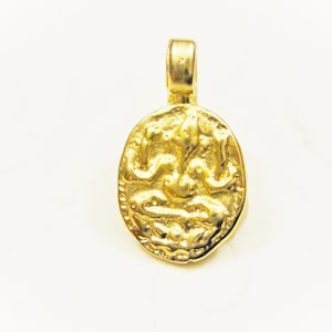 Vermeil 18k gold over 925 Sterling Silver BUDDHA , Beautiful Spiritual Holy Meditation Finding, Pendant 1pc., matte  gold buddha, buddha