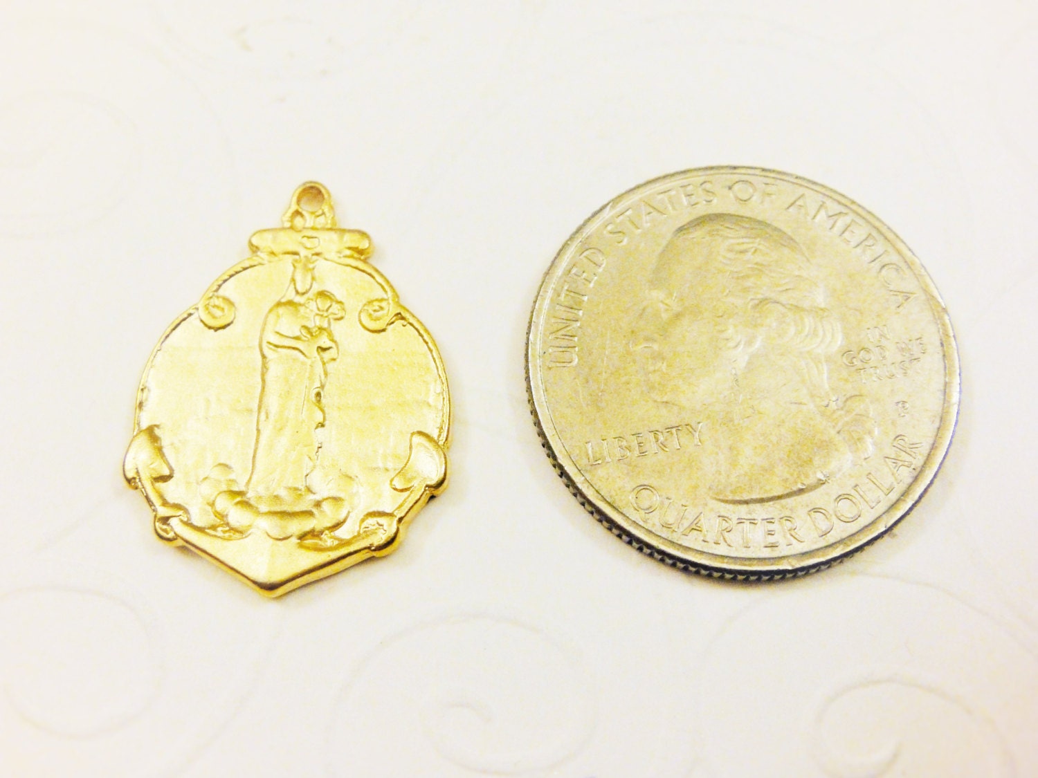 Vermeil, 18k Gold Over 925 Sterling Silver Religious Medal Holy Virgin ...