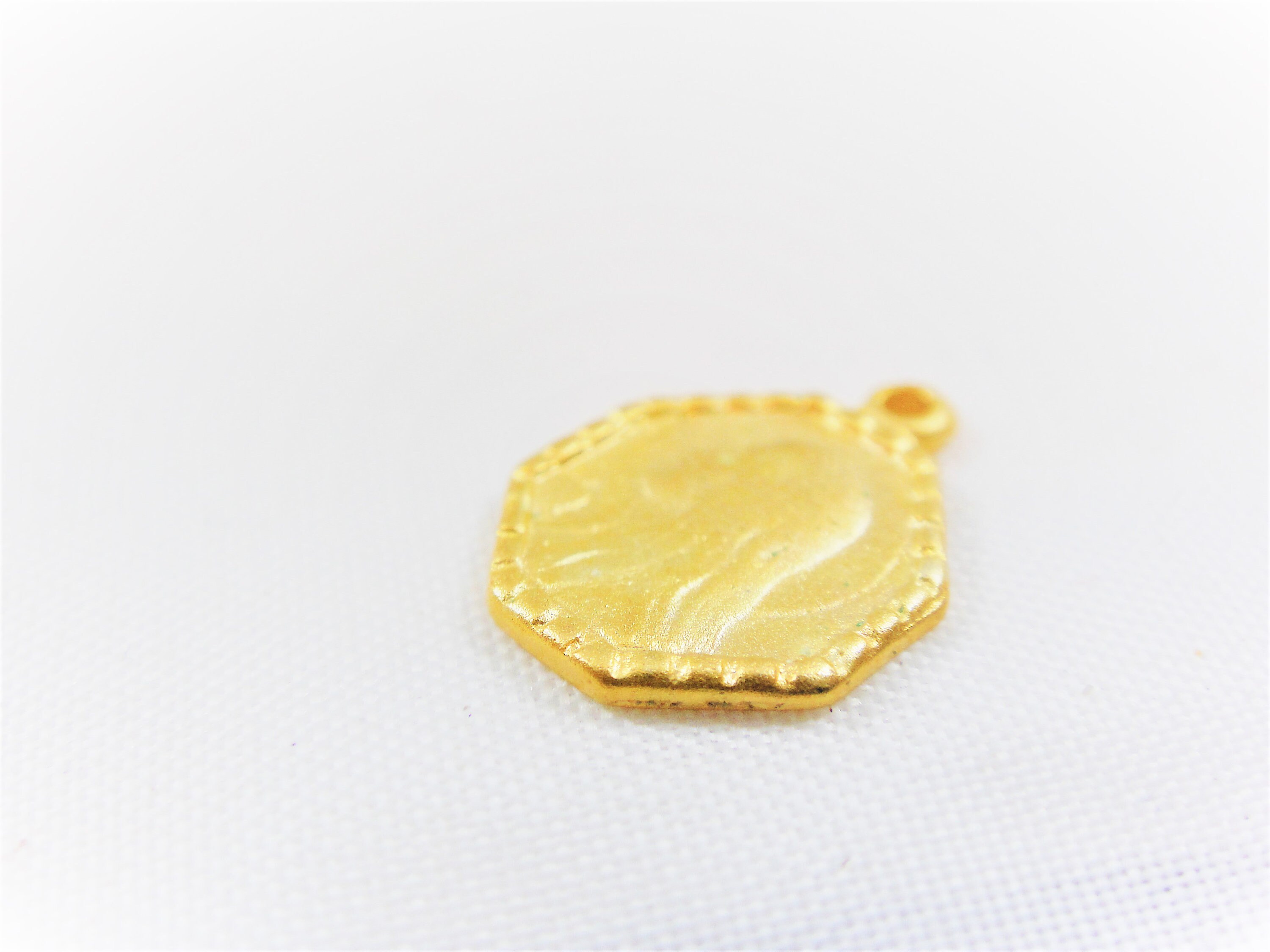Vermeil, 18k Gold Over 925 Sterling Silver Matte Gold Virgin Mary Charm ...