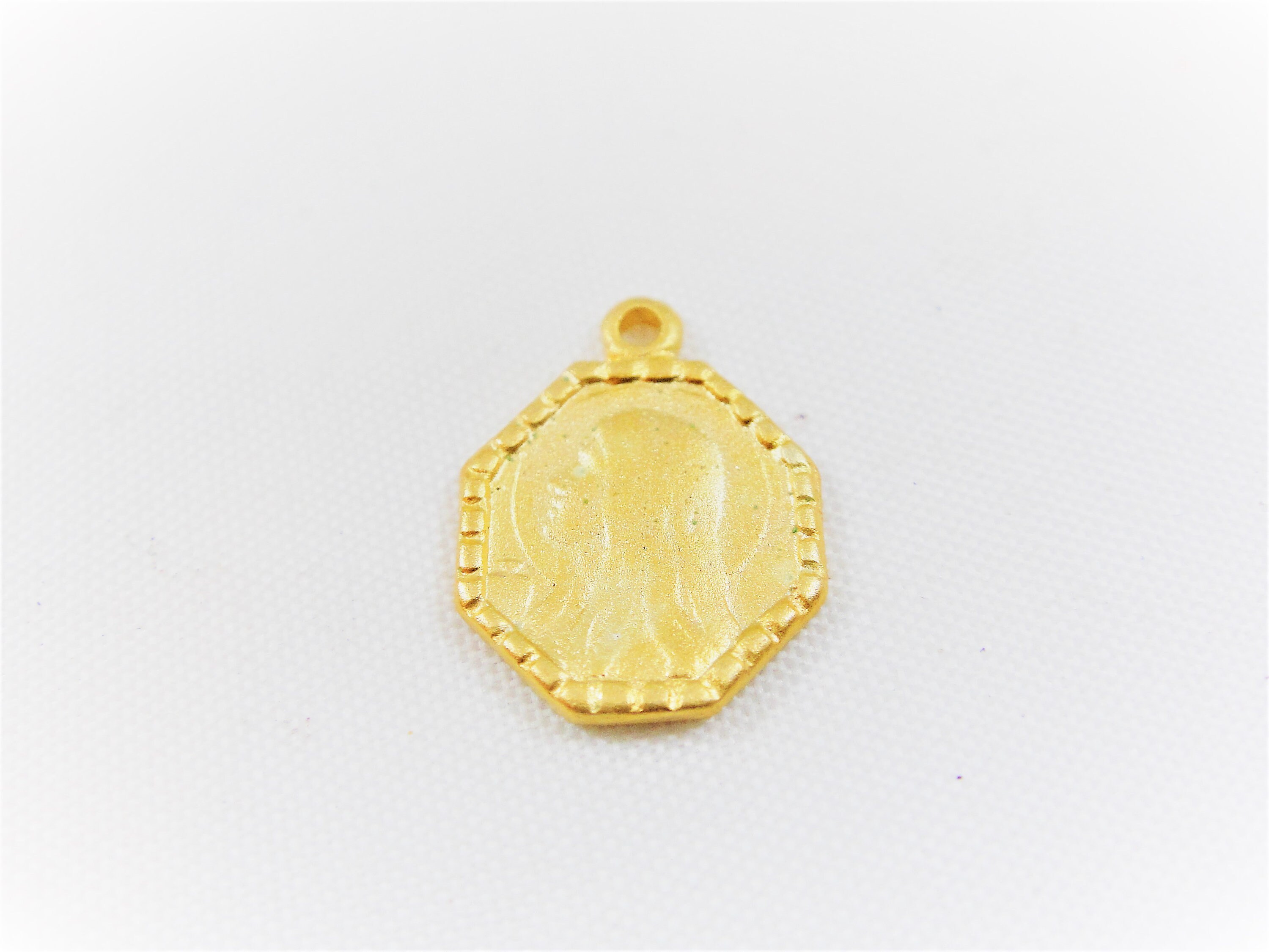 Vermeil, 18k Gold Over 925 Sterling Silver Matte Gold Virgin Mary Charm ...