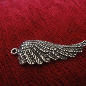 925 sterling silver oxidized angel wing charm 1 pc., sterling silver angel wing charm, silver angel wing, angel wing, sterling silver angel image 5