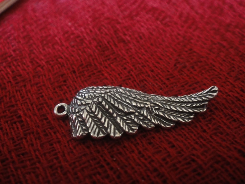 925 sterling silver oxidized angel wing charm 1 pc., sterling silver angel wing charm, silver angel wing, angel wing, sterling silver angel image 5
