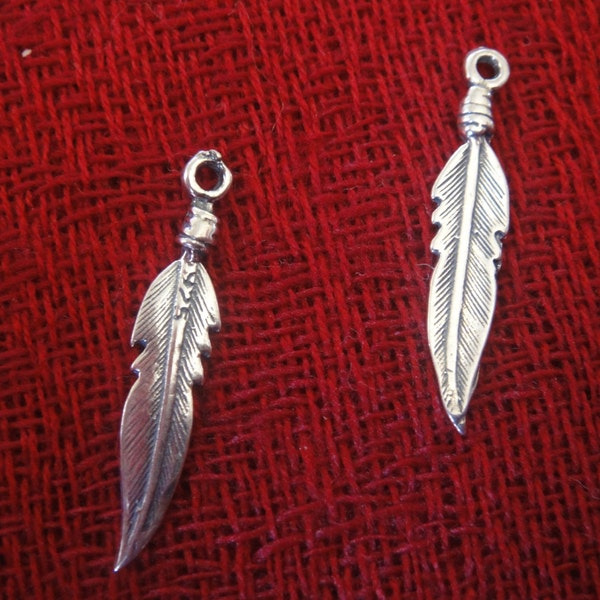 925 oxidized sterling silver feather charm 1 pc.,silver feather charm, small feather, silver small feather charm, feather, silver feather