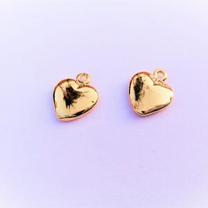 2pcvermeil 18K Gold Over 925 Sterling Silver Small Puffy - Etsy