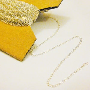 5 ft Sterling silver 1.3mm flat cable chain, sterling silver cable chain, silver chain image 2