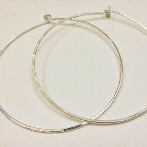 2 PC, 925 sterling silver hoops, silver hammered hoop earrings, 50mm. silver hoop earrings, large silver earrings hoop, silver hoop earrings