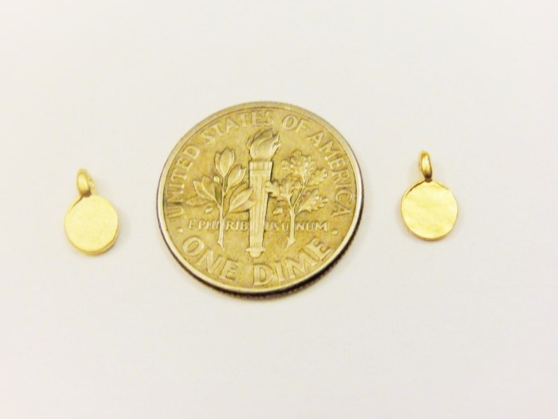 2 Pc. Vermeil, 18k Gold Over 925 Sterling Silver Tiny Small Discs ...