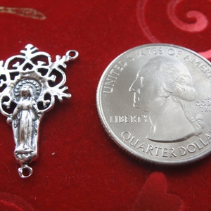 925 Sterling Silver Oxidized Virgin Mary Charm Connector - Etsy
