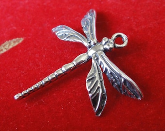 925 sterling silver oxidized dragonfly, silver dragon fly, dragonfly charm , charm, silver charms, dragonfly 1 pc, silver large dragonfly
