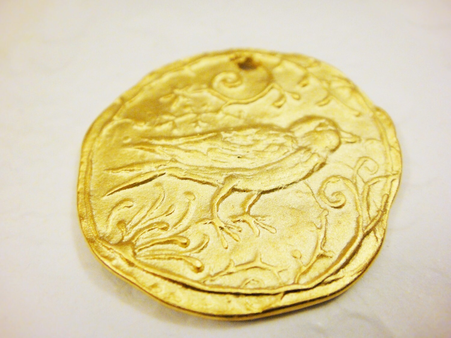 Vermeil Pendant With Bird 18k Gold Over 925 Sterling Silver - Etsy