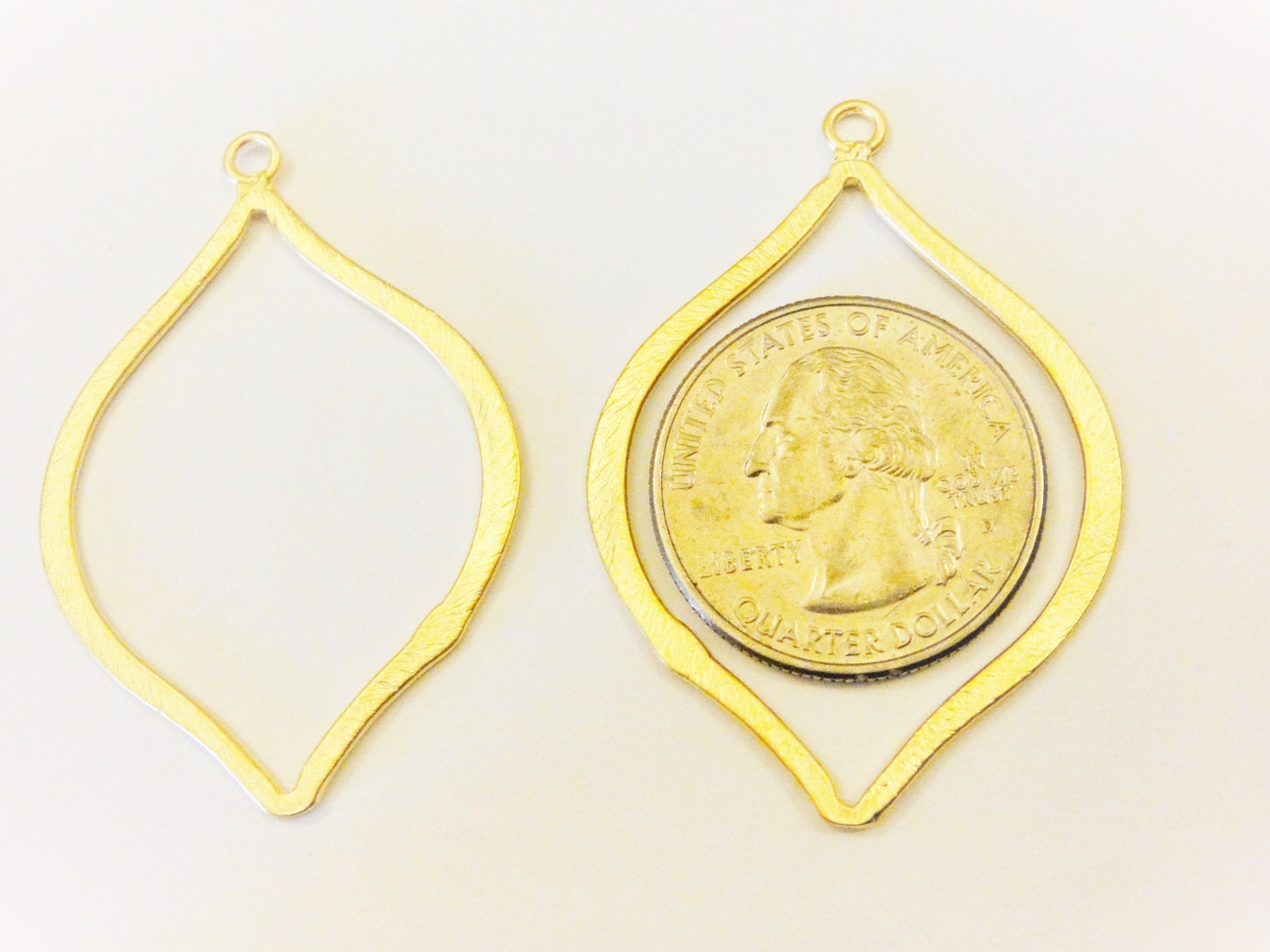2 Pc. Vermeil, 18k Gold Over 925 Sterling Silver Brushed Lantern Shape ...