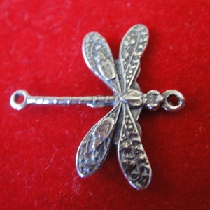 925 sterling silver oxidized dragonfly, silver dragon fly, dragonfly connector, charm, silver charms 1 pc, silver dragonfly charm, dragonfly