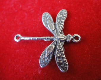 925 sterling silver oxidized dragonfly, silver dragon fly, dragonfly connector, charm, silver charms 1 pc, silver dragonfly charm, dragonfly