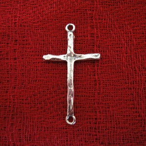 925 Sterling Silver Oxidized Sideways Cross Connector Charm, sterling silver cross connector, cross, silver cross, silver sideways cross