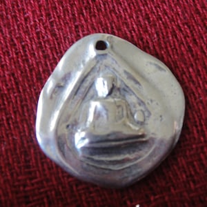925 sterling silver buddha charm, pendant, buddha dog tag, pendant with buddha, meditation charm, yoga, silver buddha charm, buddha charm