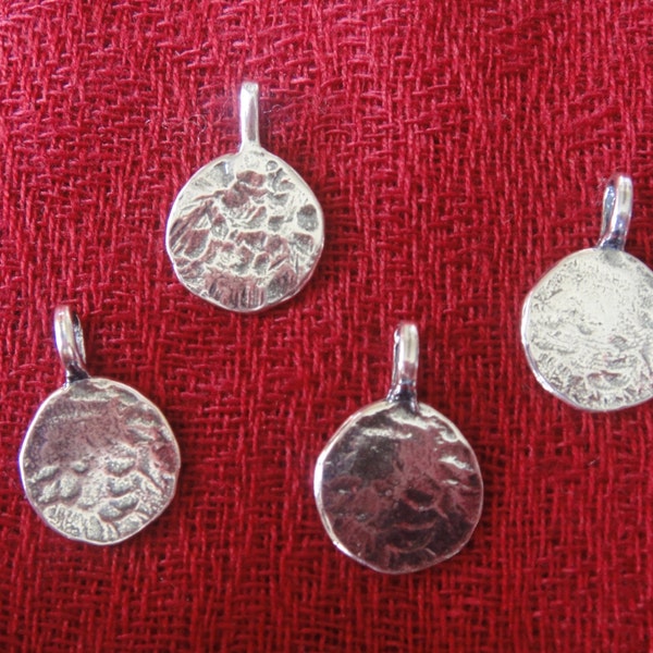 925 sterling silver oxidized hammered Blank Disc 1 pc., charm, pendant, blank disc, stamping disc, blank stamping disc, silver blank disc